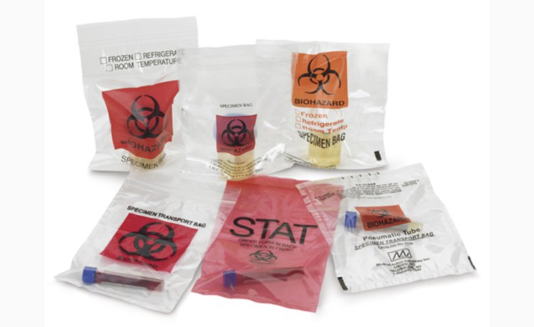 Specimen Transport Bag with Document Pouch Lab Guard® 12 X 15 Inch Zip Closure STAT / Biohazard Symbol / Storage Instructions NonSterile - BeHope