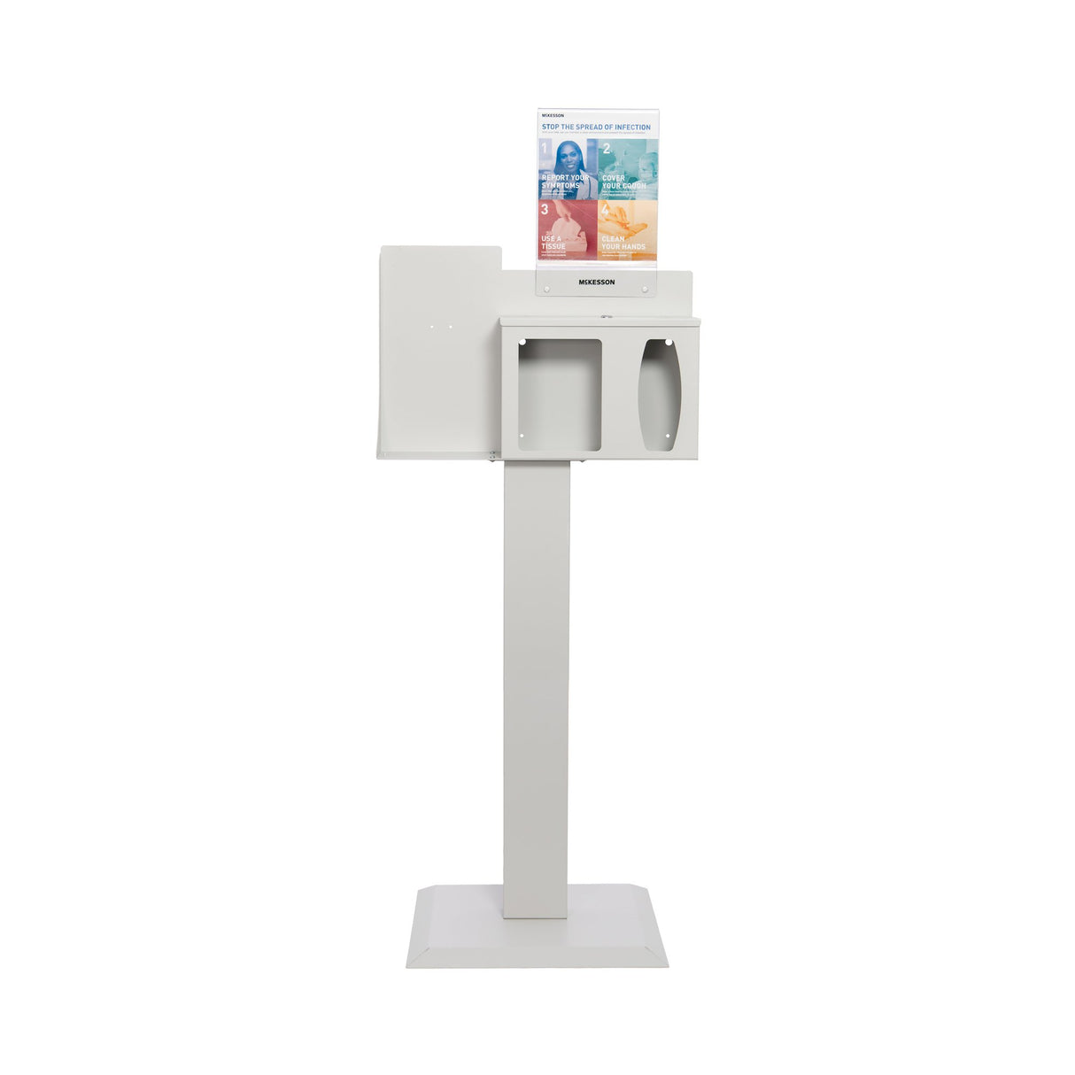 Hygiene Dispensing Station McKesson Floor Stand Quartz Beige 22.3 W X 60.5 H X 17 D Inch Aluminum / Cold Rolled Steel / PETG Plastic - BeHope