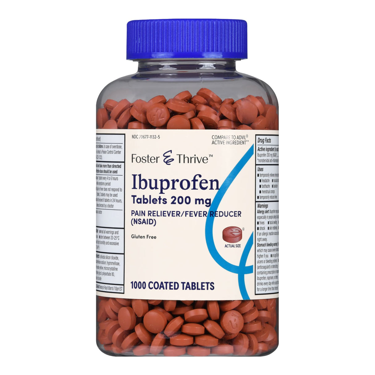 Pain Relief Foster & Thrive™ 200 mg Strength Ibuprofen Tablet 1000 per Bottle - BeHope