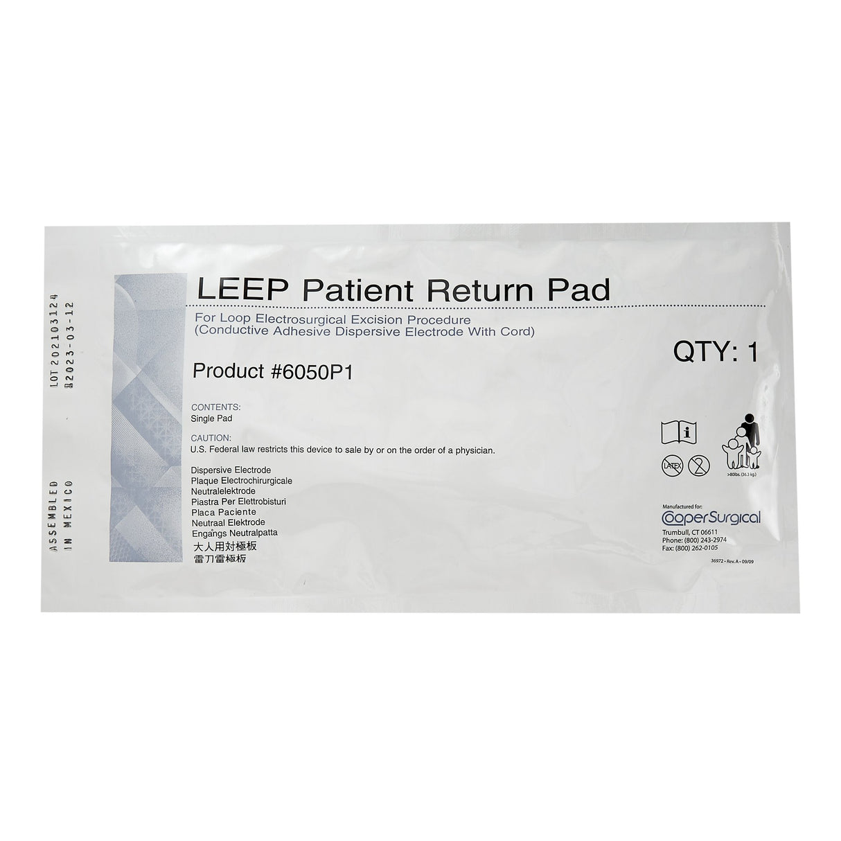 Patient Return Electrode Single Design for Easy Electrosurgery Setup - BeHope