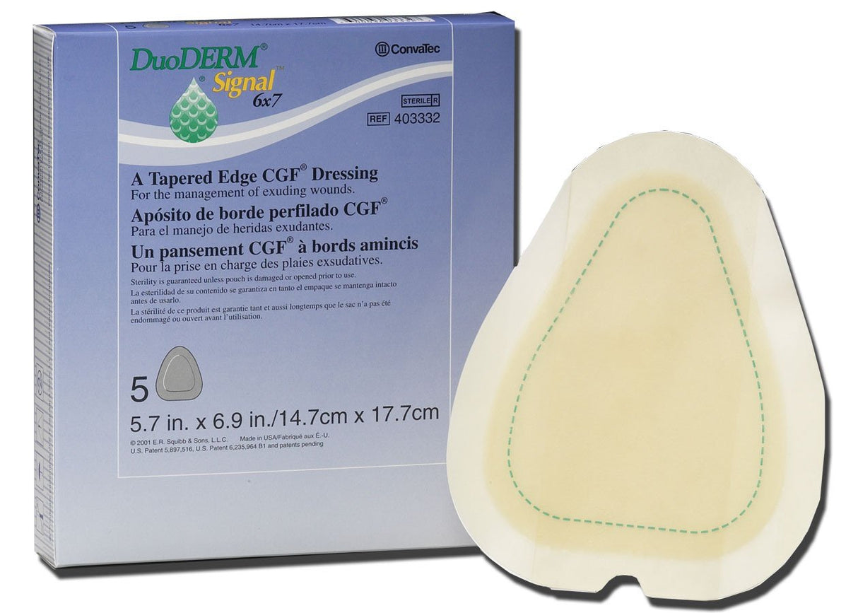 Hydrocolloid Dressing DuoDERM® Signal® CGF® Foam Backing 6 X 7 Inch Triangle Hydrocolloid - BeHope