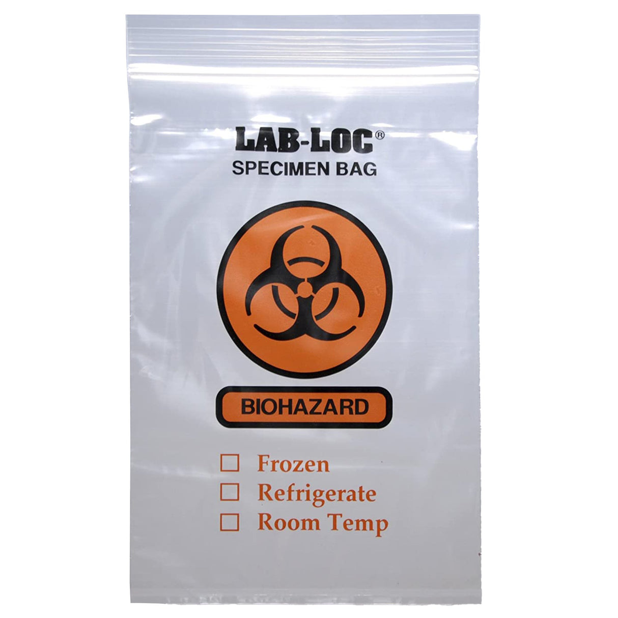 Specimen Transport Bag with Document Pouch Lab-Loc 6 X 9 Inch Zip Closure Biohazard Symbol / Storage Instructions NonSterile - BeHope