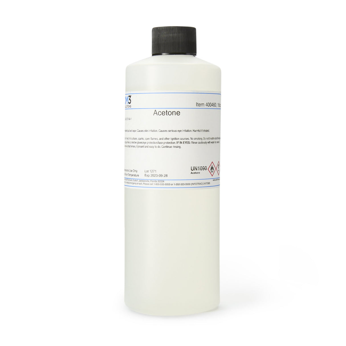 Chemistry Reagent Acetone ACS Grade 100% 16 oz. - BeHope