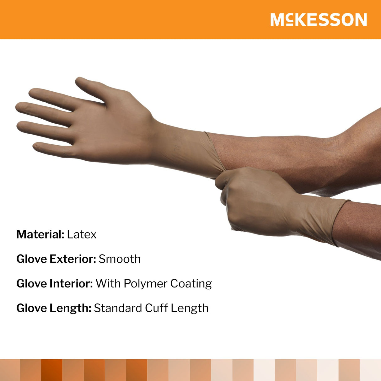 Surgical Glove McKesson Perry® Size 7.5 Sterile Latex Standard Cuff Length Smooth Brown Not Chemo Approved - BeHope