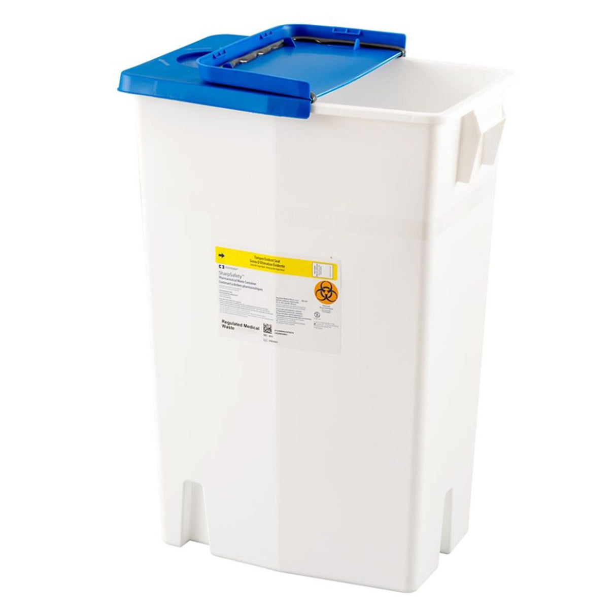 Pharmaceutical Waste Container PharmaSafety™ White Base 26 H X 12-3/4 D X 18-1/4 W Inch Vertical Entry 18 Gallon - BeHope