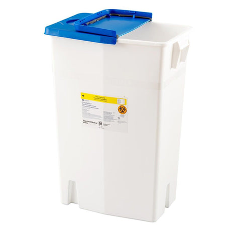 Pharmaceutical Waste Container PharmaSafety™ White Base 26 H X 12-3/4 D X 18-1/4 W Inch Vertical Entry 18 Gallon - BeHope