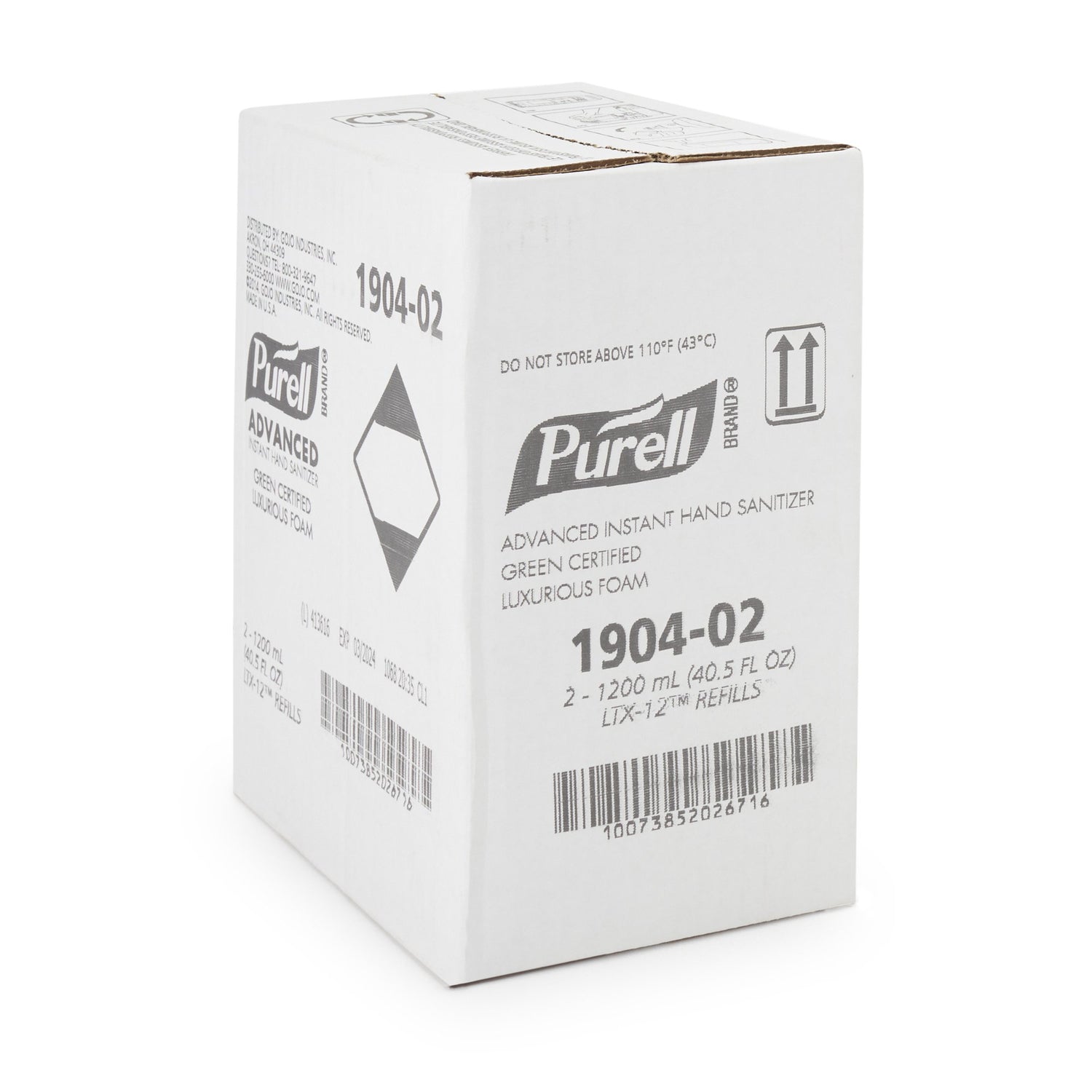 Hand Sanitizer Purell® Advanced Green Certified 1,200 mL Ethyl Alcohol Foaming Dispenser Refill Bottle - BeHope