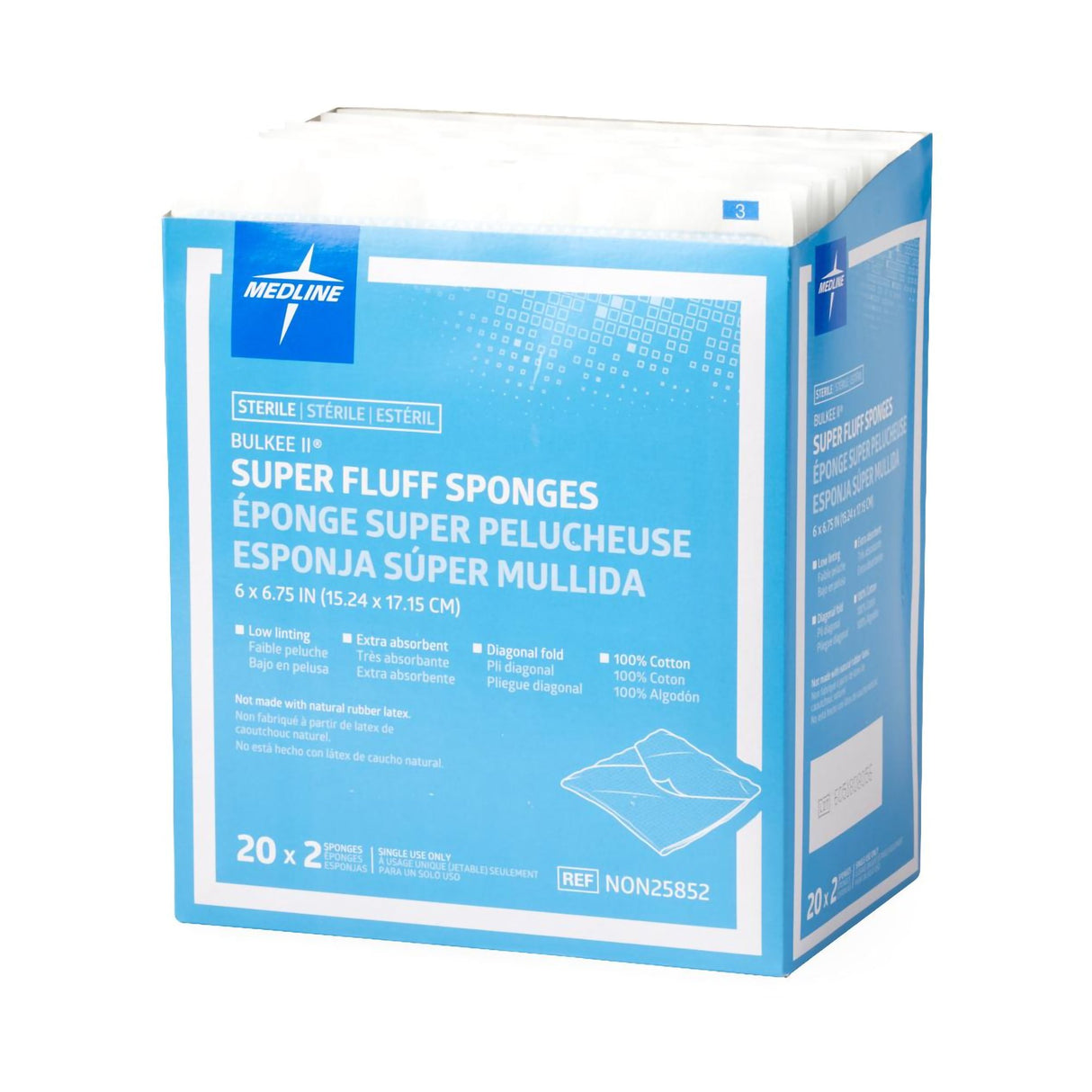 Fluff Dressing Bulkee II® 6 X 6-3/4 Inch 6-Ply Sterile 2 per Pack - BeHope