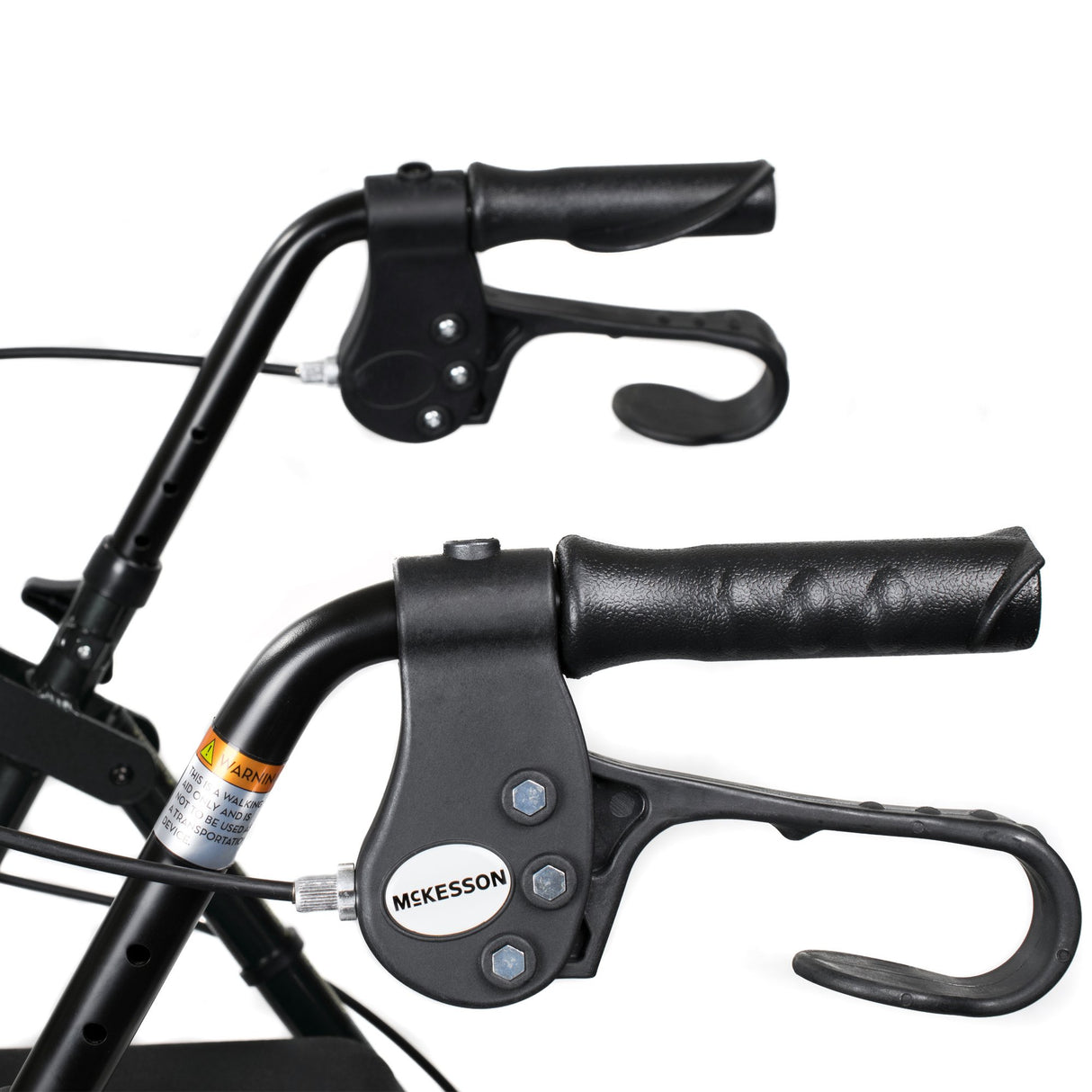 4 Wheel Rollator McKesson Black Adjustable Height / Folding Aluminum Frame - BeHope