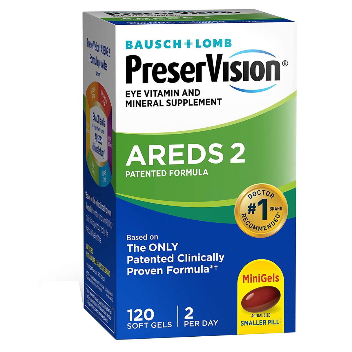 Eye Vitamin Supplement PreserVision® Areds 2 Ascorbic Acid / Vitamin E 2200 IU - 226 mg Strength Capsule 120 per Bottle - BeHope