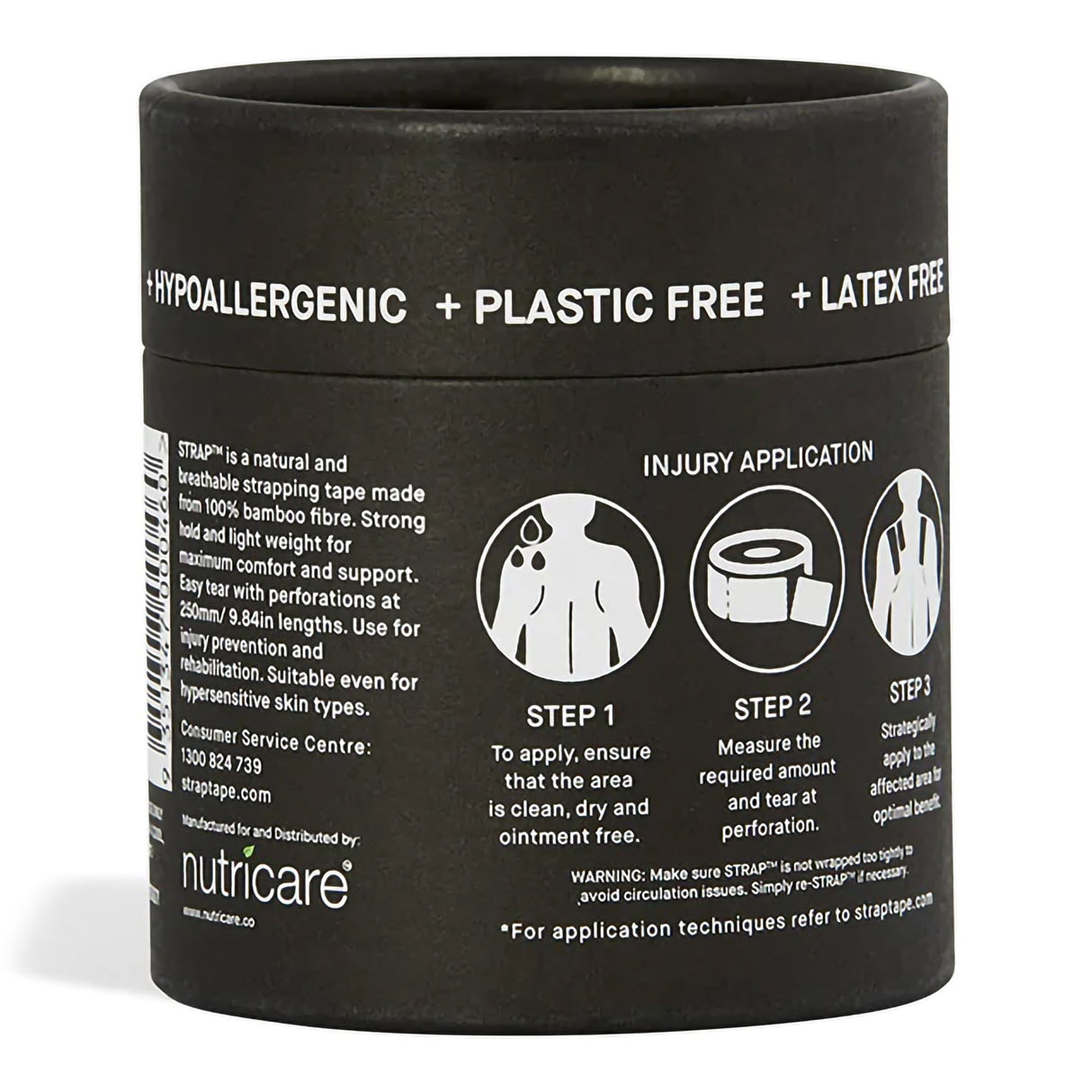 Athletic Tape Strap Black 1.97 Inch X 5-1/2 Yard Bamboo Fiber NonSterile - BeHope