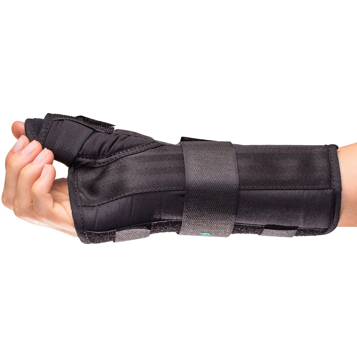 Wrist Brace with Thumb Spica Premier® Aluminium / Foam / Nylon / Plastic / Polyester Right Hand Black Large - BeHope