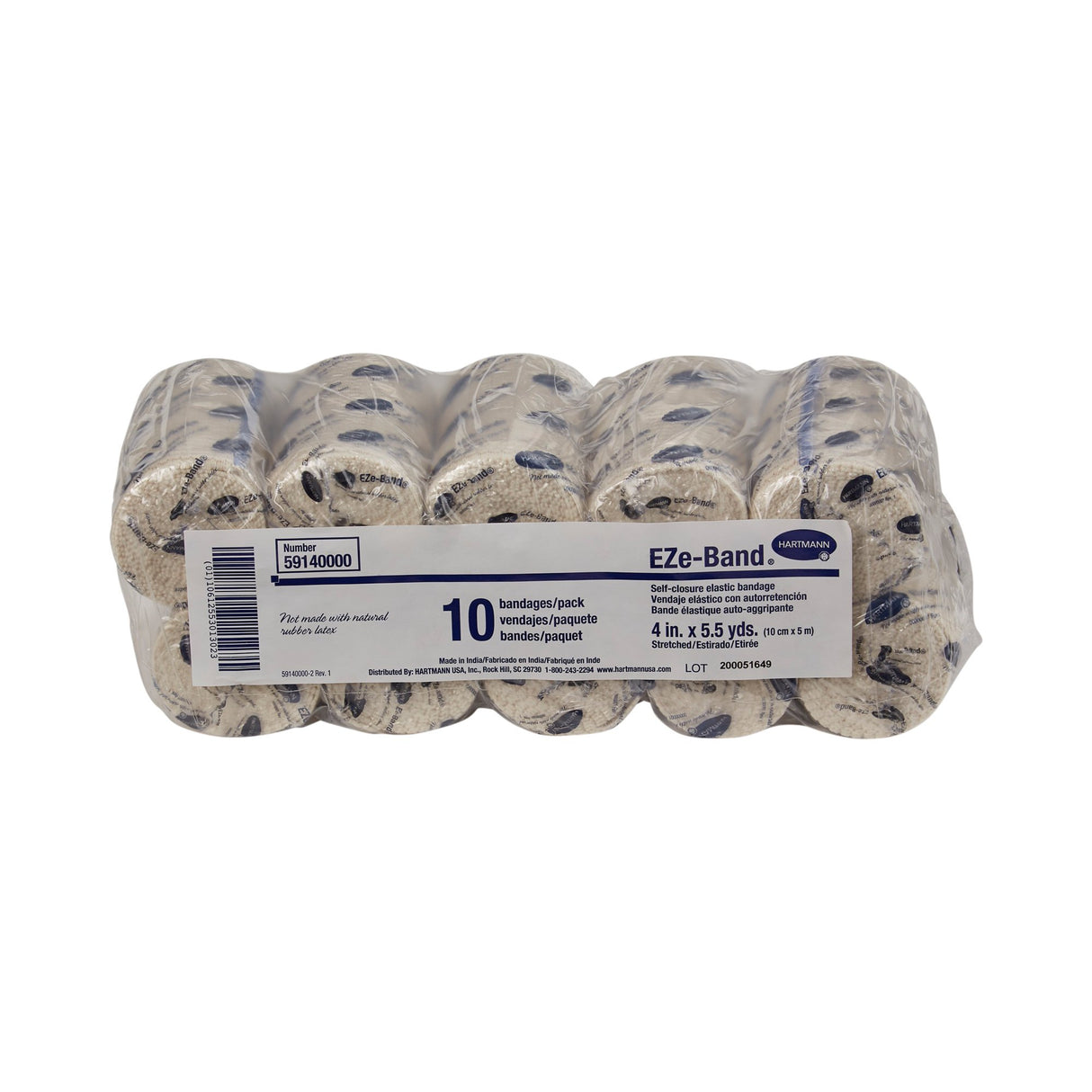 Elastic Bandage Eze-band® Nonsterile Double Hook Loop Closure Orthopedic Grade - BeHope