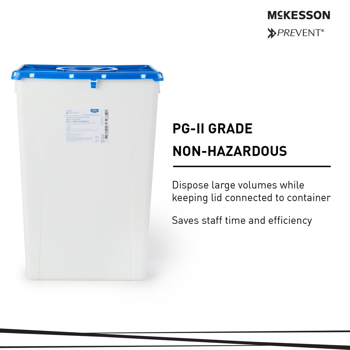 Pharmaceutical Waste Container McKesson Prevent® White Base 24-3/5 H X 17-3/10 W X 13 L Inch Vertical Entry 18 Gallon - BeHope