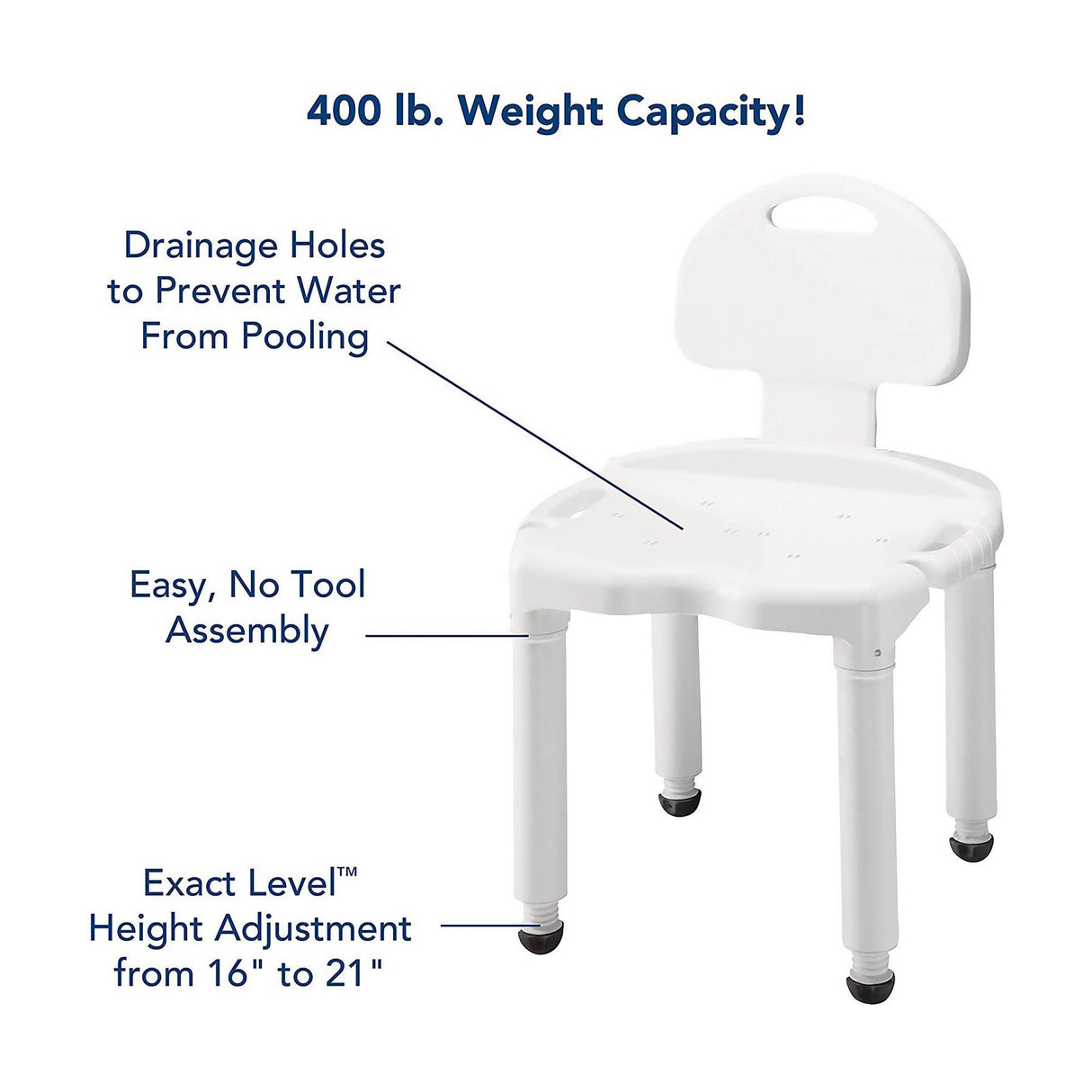 Carex® Bath Bench for Comfortable Shower and Tub Use - BeHope