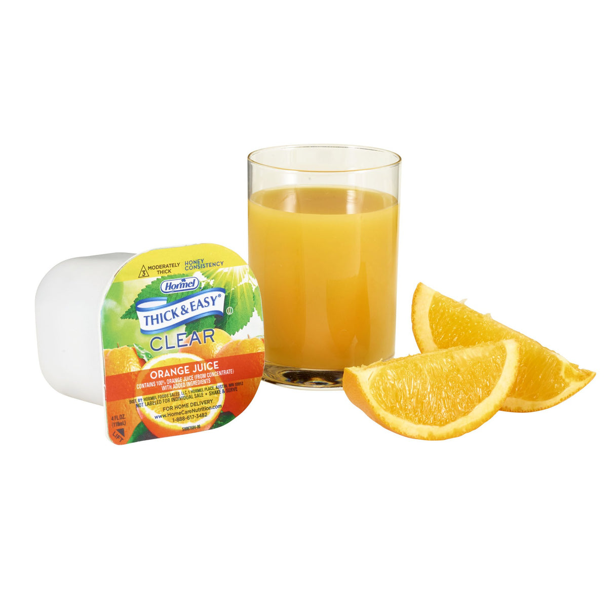 Thickened Beverage Thick & Easy® 4 oz. Portion Cup Orange Flavor Liquid IDDSI Level 3 Moderately Thick/Liquidized - BeHope