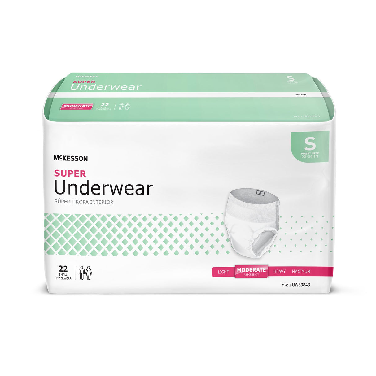 Unisex Adult Absorbent Underwear McKesson Pull On with Tear Away Seams Small Disposable Moderate Absorbency - BeHope