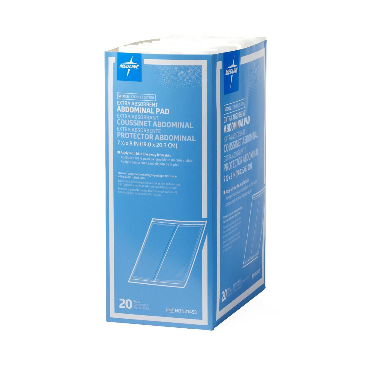 Abdominal Pad Medline 7-1/2 X 8 Inch Sterile 1 per Pack - BeHope