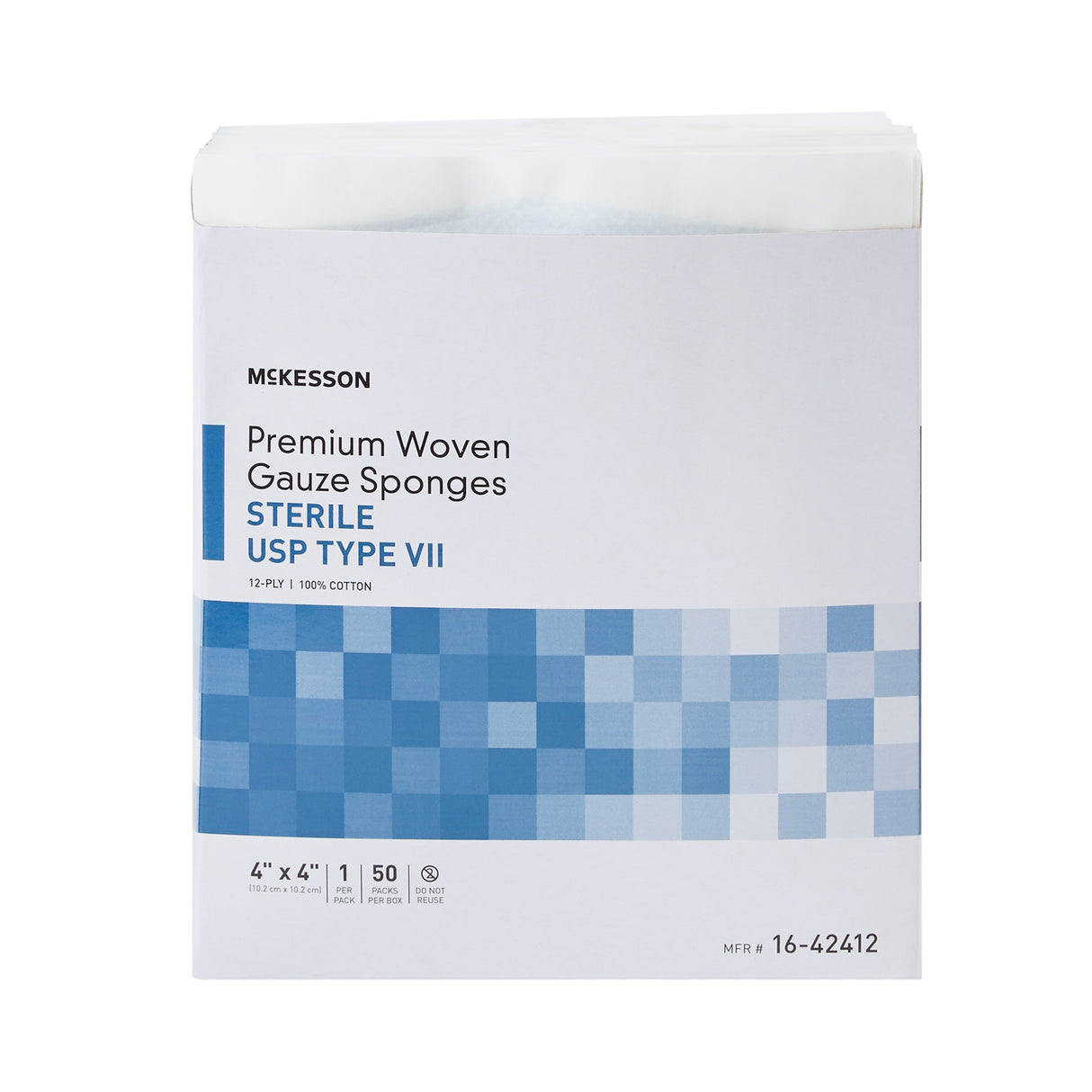 Gauze Sponge McKesson 4 X 4 Inch 12-Ply Sterile 1 per Pack - BeHope