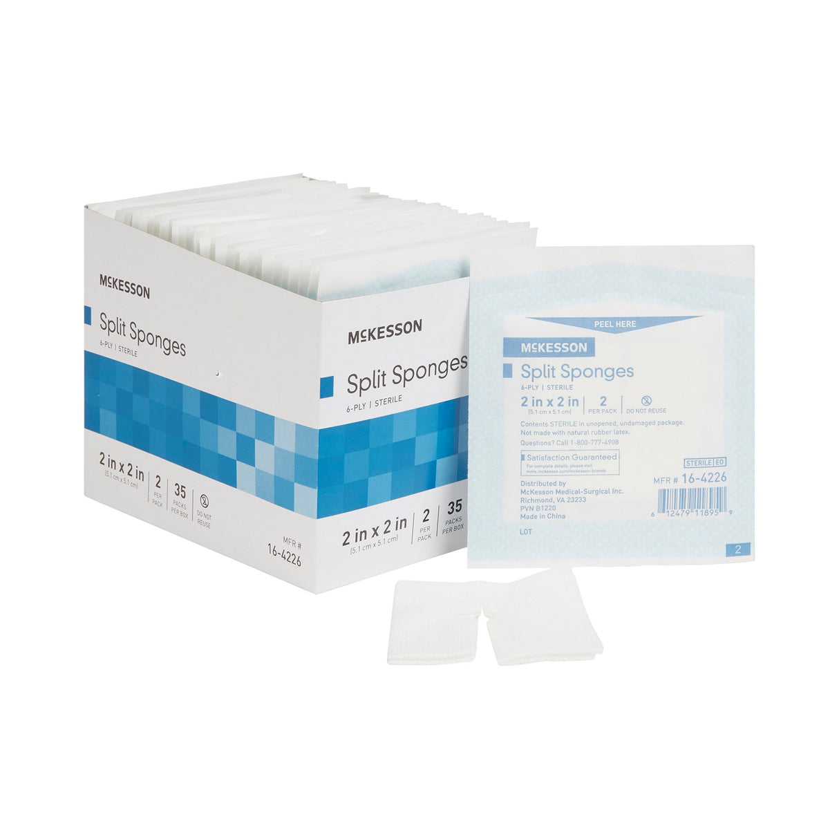I.V. Sponge McKesson 2 X 2 Inch 6-Ply Sterile 2 per Pack - BeHope