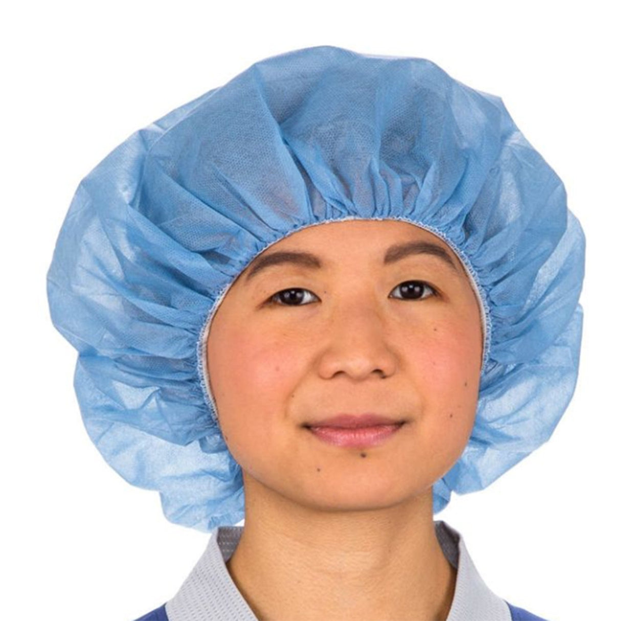 Bouffant Cap One Size Fits Most Blue Elastic Closure - BeHope