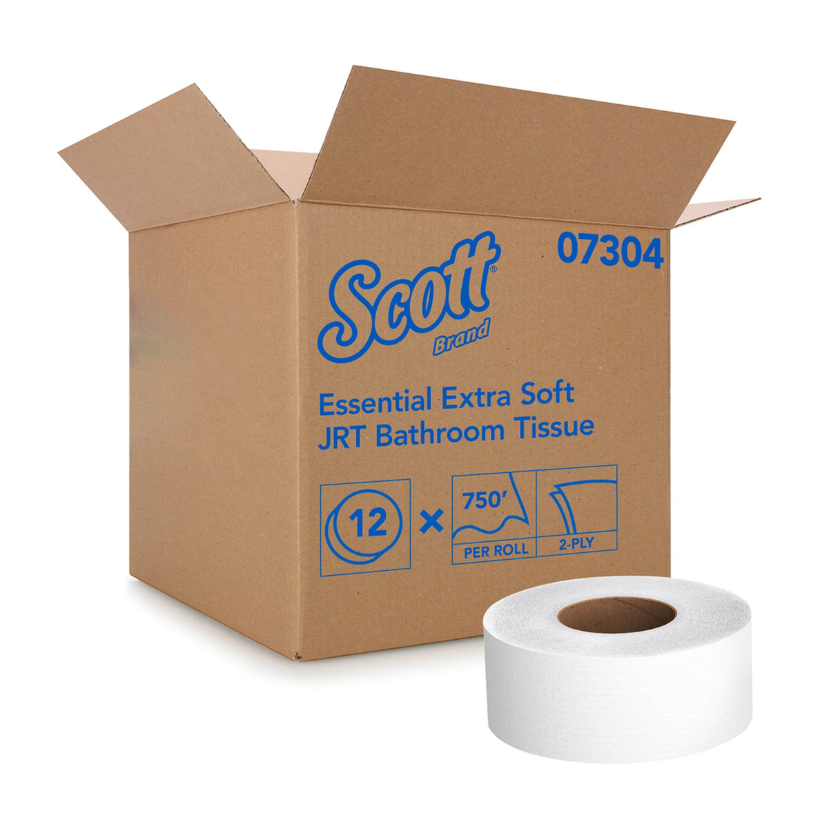 Toilet Tissue Scott® Essential Extra Soft JRT White 2-Ply Jumbo Size Cored Roll Continuous Sheet 3-11/20 Inch X 750 Foot - BeHope