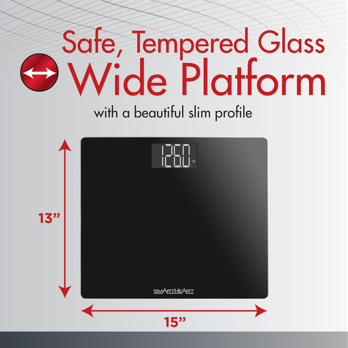 Floor Scale Veridian® Digital Display 438 lbs. / 199 kg Capacity Black Battery Operated - BeHope