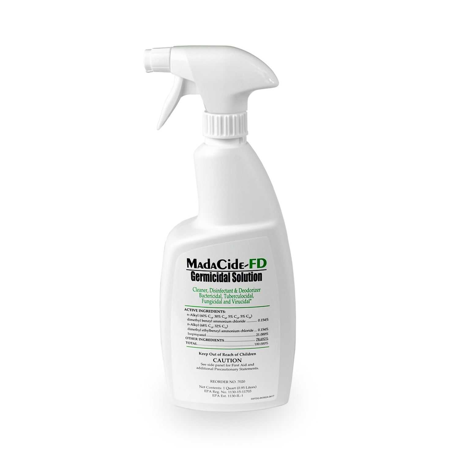 Surface Disinfectant Cleaner MadaCide-FD® Germicidal Trigger Spray Liquid 32 oz. Bottle Alcohol Scent NonSterile - BeHope
