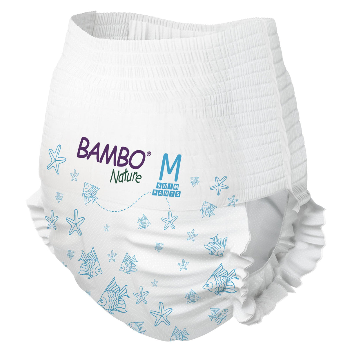 Unisex Baby Swim Diaper Bambo® Nature Pull On with Tear Away Seams Medium Disposable Heavy Absorbency - BeHope