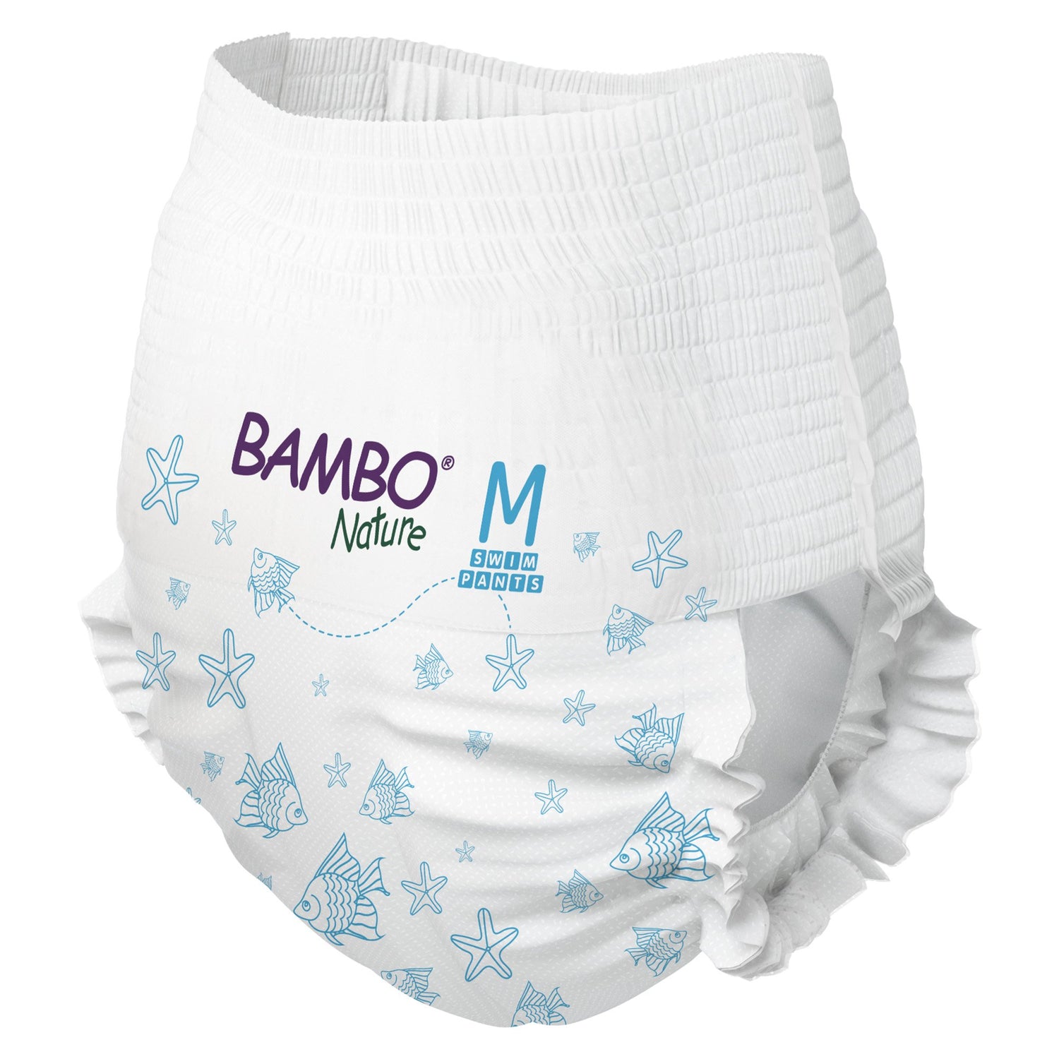 Unisex Baby Swim Diaper Bambo® Nature Pull On with Tear Away Seams Medium Disposable Heavy Absorbency - BeHope