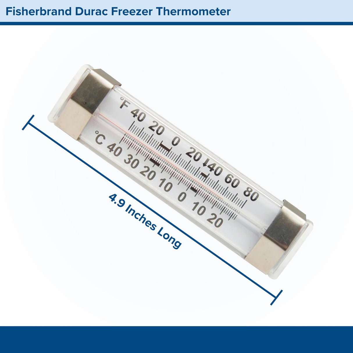 Refrigerator / Freezer Thermometer Fisherbrand™ Durac® Fahrenheit / Celsius -40° to +80°F (-40° to +25°C) Without External Probe Wall Mount Does Not Require Power - BeHope