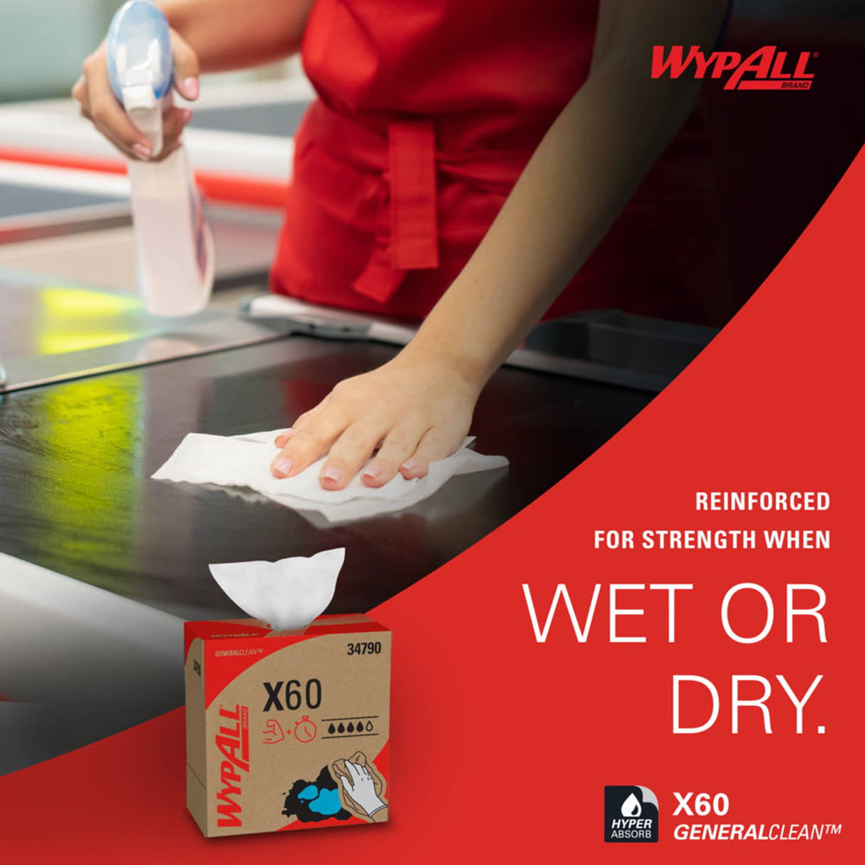 Multipurpose Task Wipe WypAll® GeneralClean™ X60 118 Count Dispenser Box 8 X 16 Inch NonSterile Disposable - BeHope
