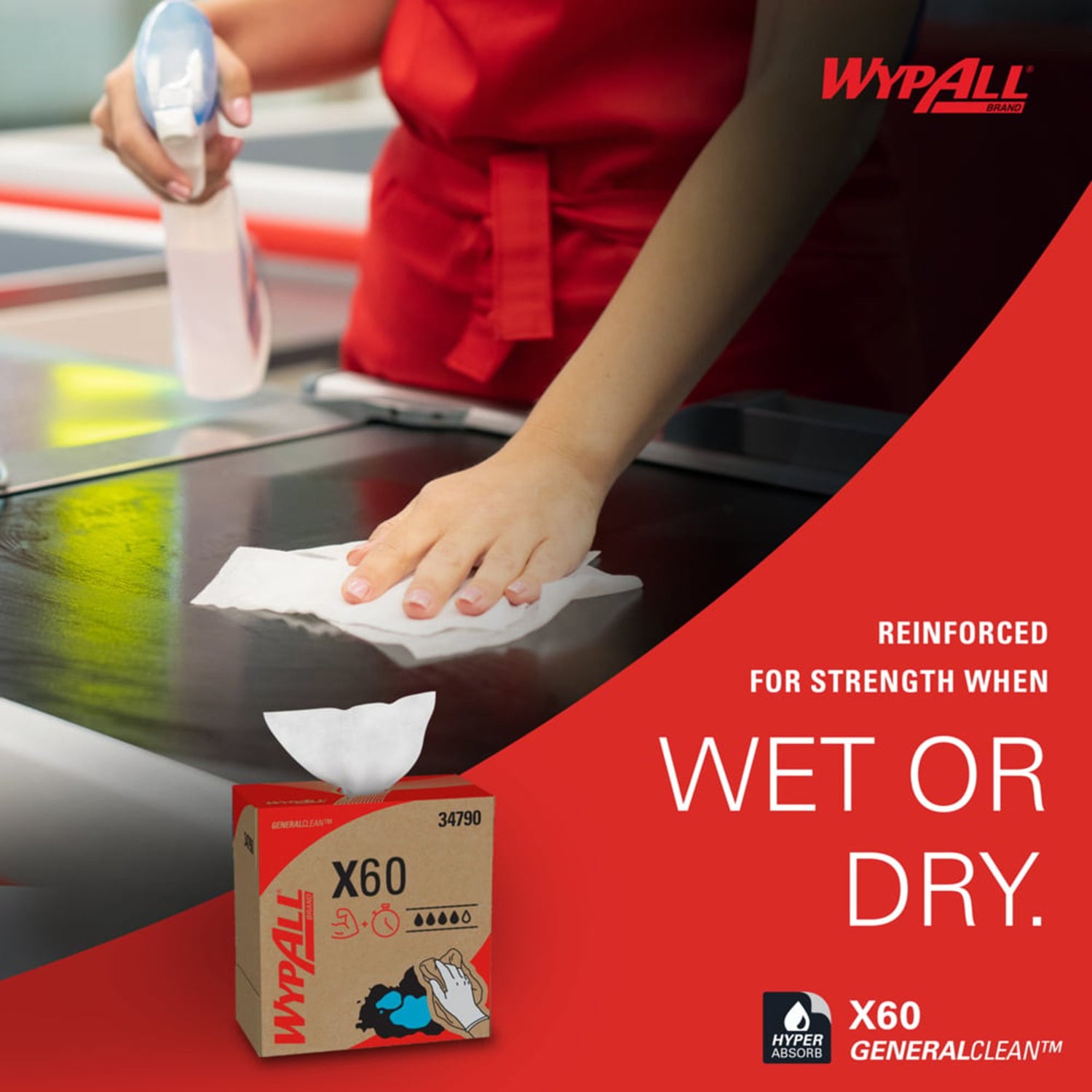 Multipurpose Task Wipe WypAll® GeneralClean™ X60 118 Count Dispenser Box 8 X 16 Inch NonSterile Disposable - BeHope
