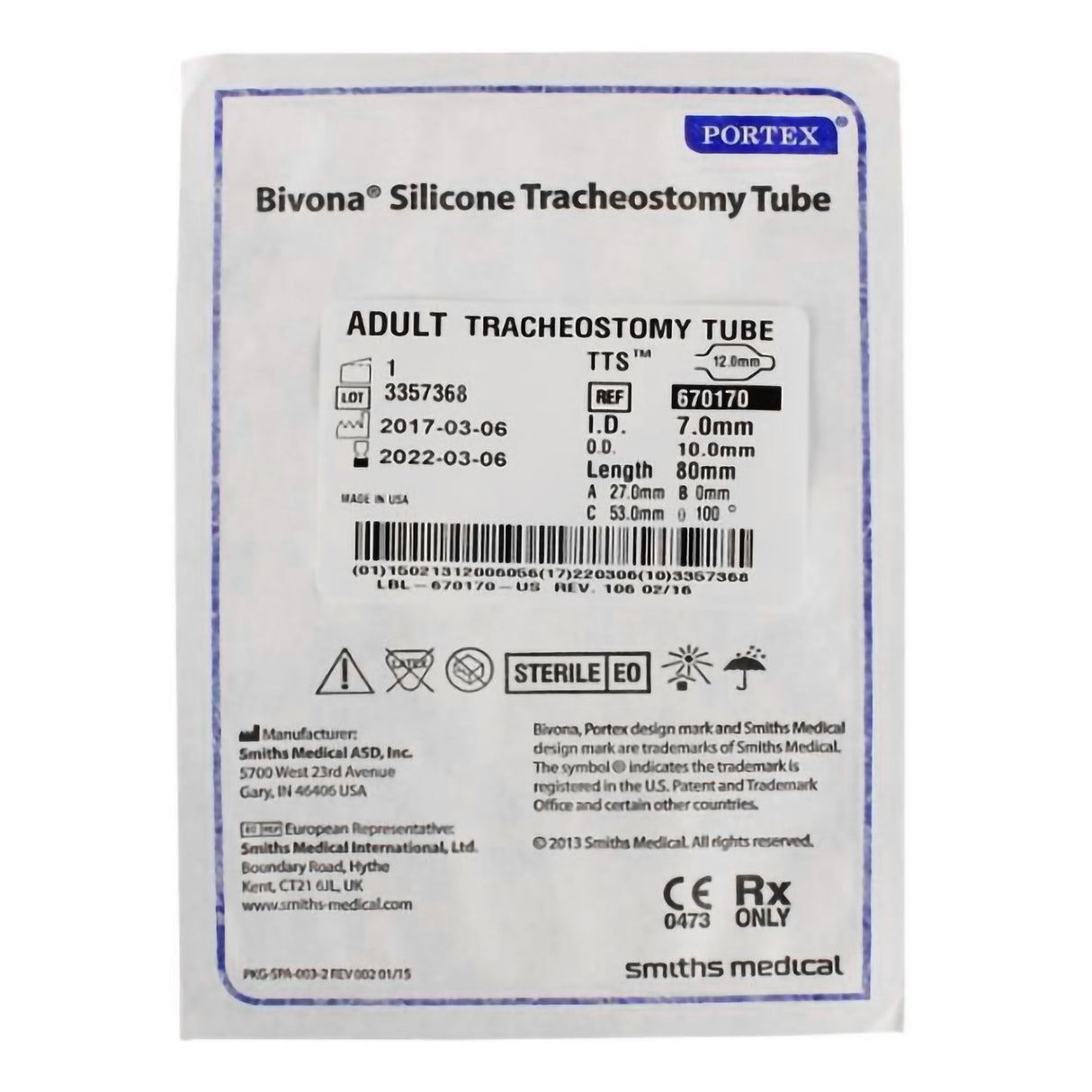Cuffed Tracheostomy Tube Bivona® Tts™ Disposable - BeHope