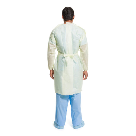 Protective Procedure Gown Halyard Basics X-Large Yellow NonSterile AAMI Level 2 Disposable - BeHope