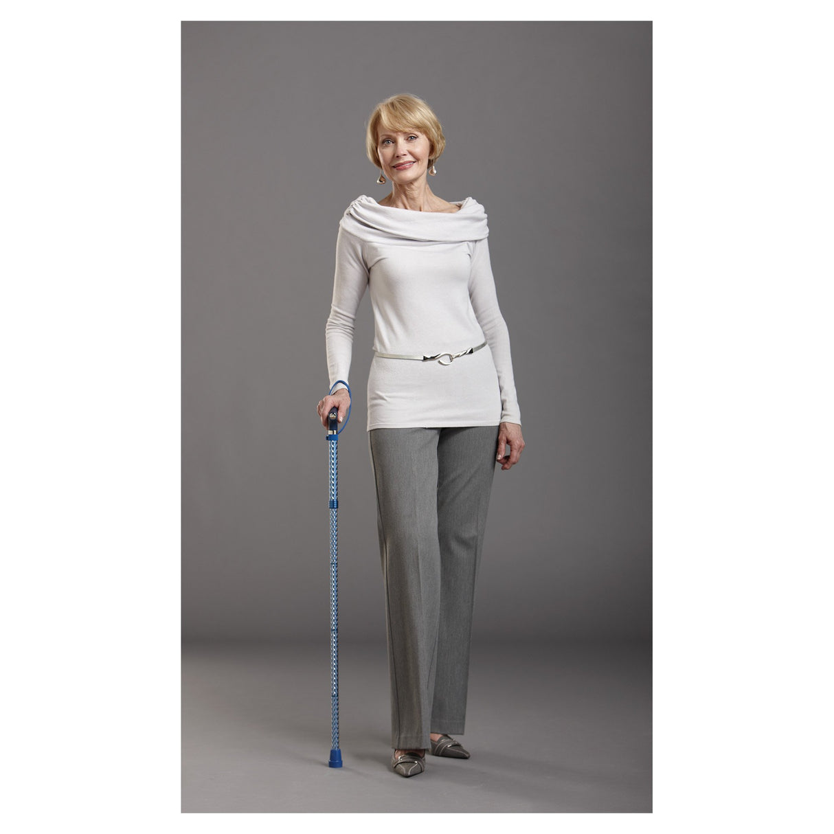 Folding Cane Switch Sticks® Aluminum 32 to 37 Inch Height Azure Blue - BeHope