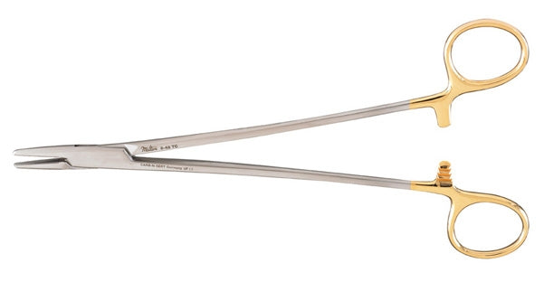 Needle Holder Mayo-Hegar 12 Inch Length Serrated Jaws Finger Ring Handle - BeHope