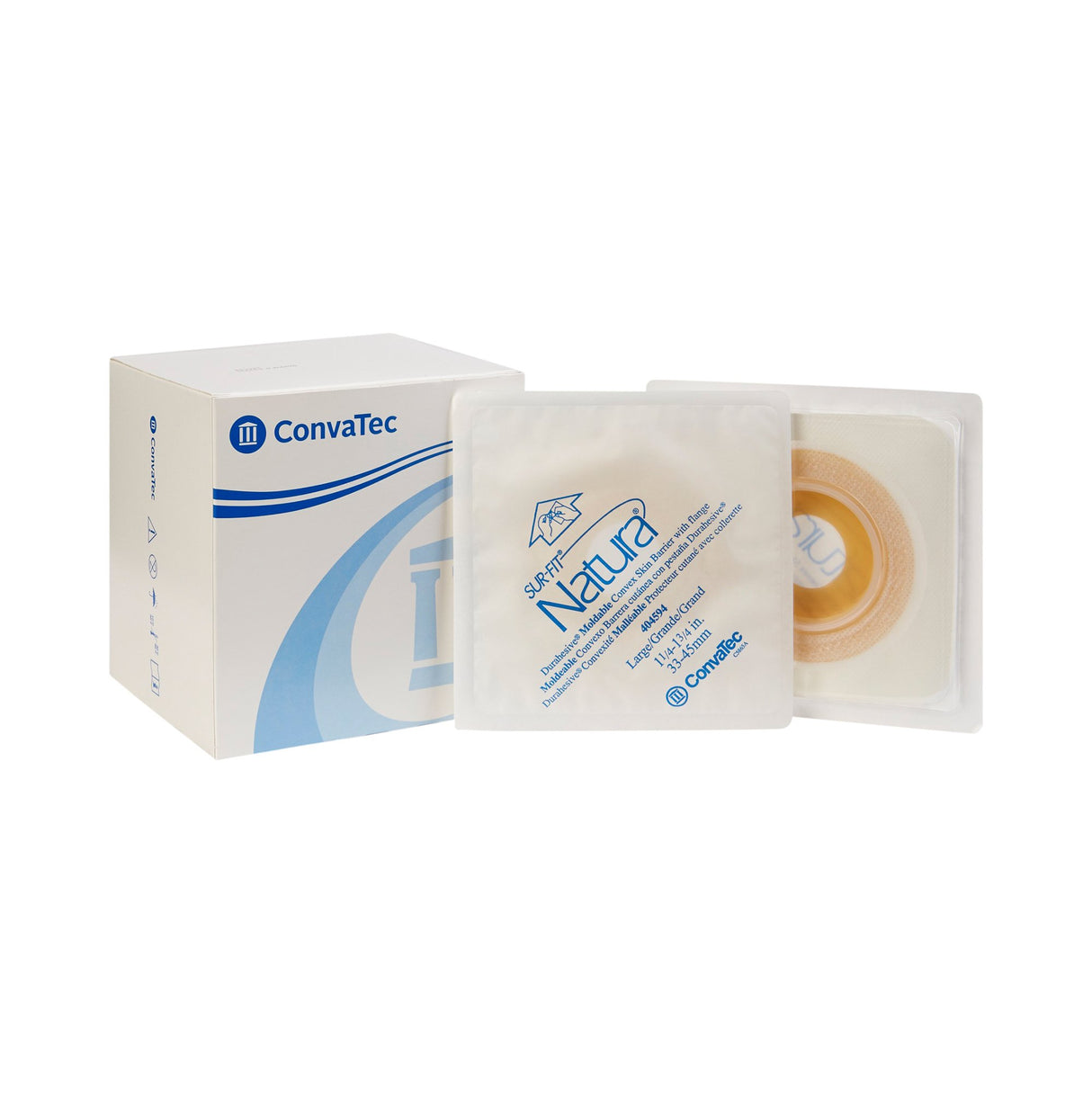 Ostomy Barrier Sur-Fit Natura® Durahesive® Moldable, Extended Wear Acrylic Tape 57 mm Flange Universal System Hydrocolloid 1-1/4 to 1-3/4 Inch Opening 4-1/2 X 4-1/2 Inch - BeHope