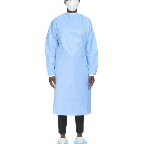 Non-Reinforced Surgical Gown with Towel ULTRA Large Blue Sterile AAMI Level 3 Disposable - BeHope