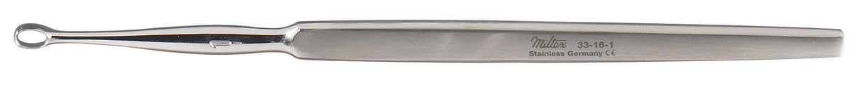 Dermal Curette Miltex® Piffard Straight Fenestrated Oval Tip Flat Handle - BeHope
