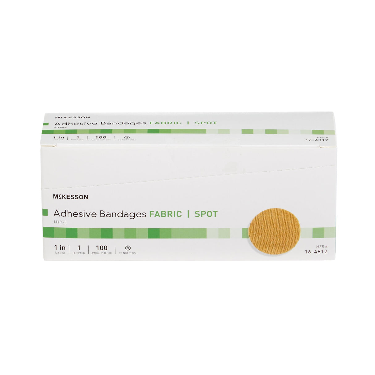 Adhesive Spot Bandage McKesson Fabric Tan 1 Inch Diameter Sterile - BeHope