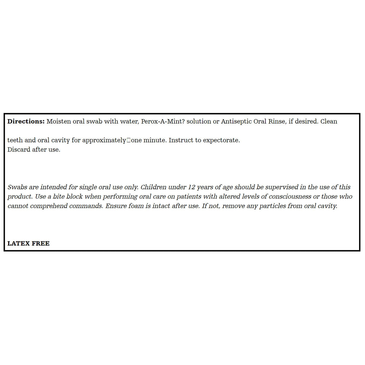 Oral Swab Toothette® Plus Untreated Foam Tip 20 per Pack - BeHope