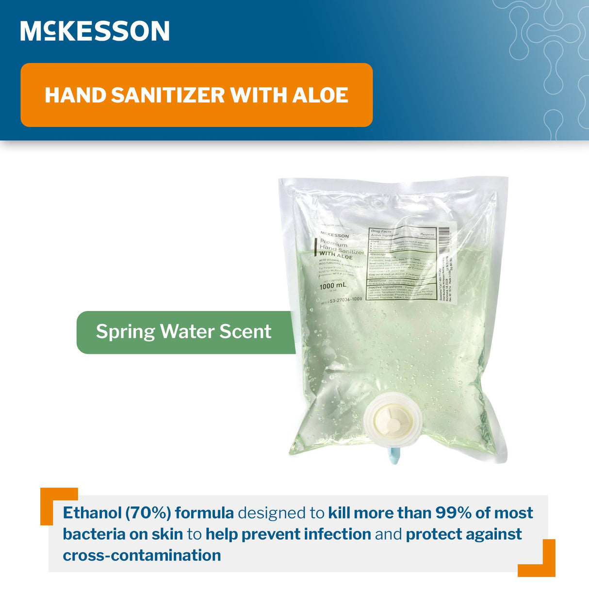 Hand Sanitizer with Aloe McKesson Premium Ethyl Alcohol Gel Kills Bacteria - BeHope