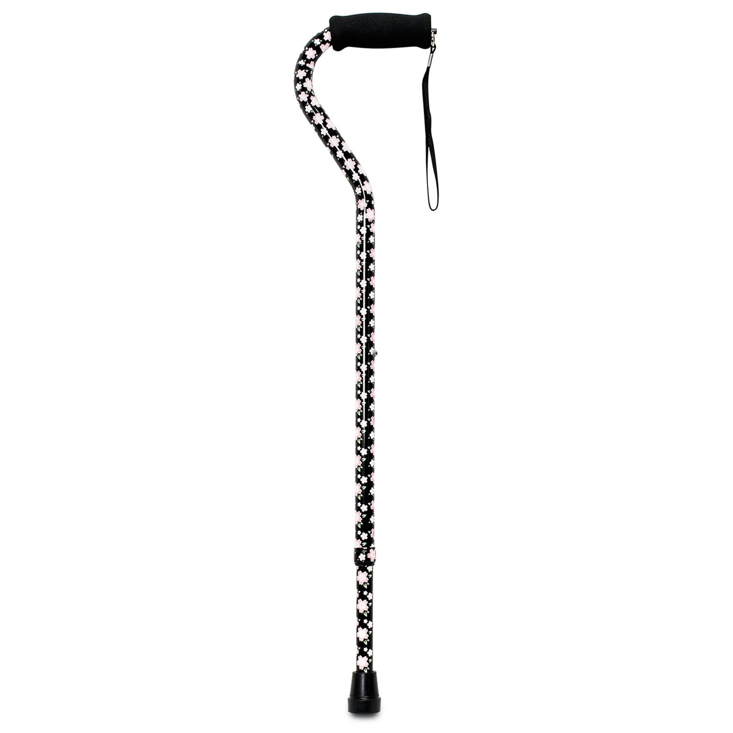 Offset Cane McKesson Aluminum 30 to 39 Inch Height Pink Floral