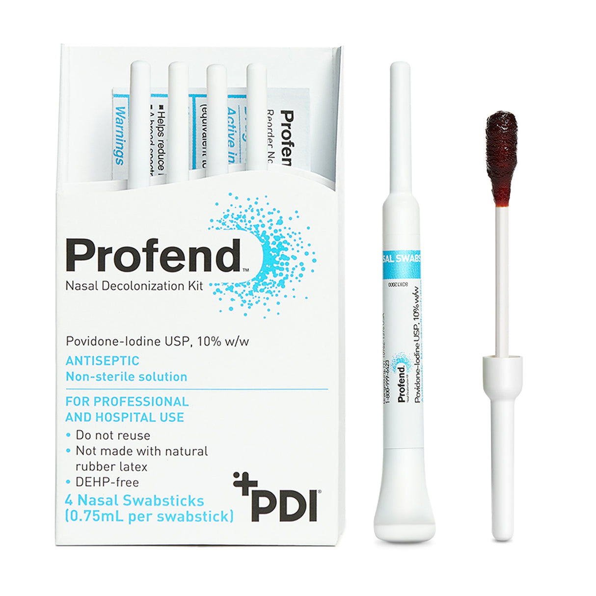 Impregnated Nasal Swabstick Kit Profend® Povidone-Iodine NonSterile 4 per Pack - BeHope