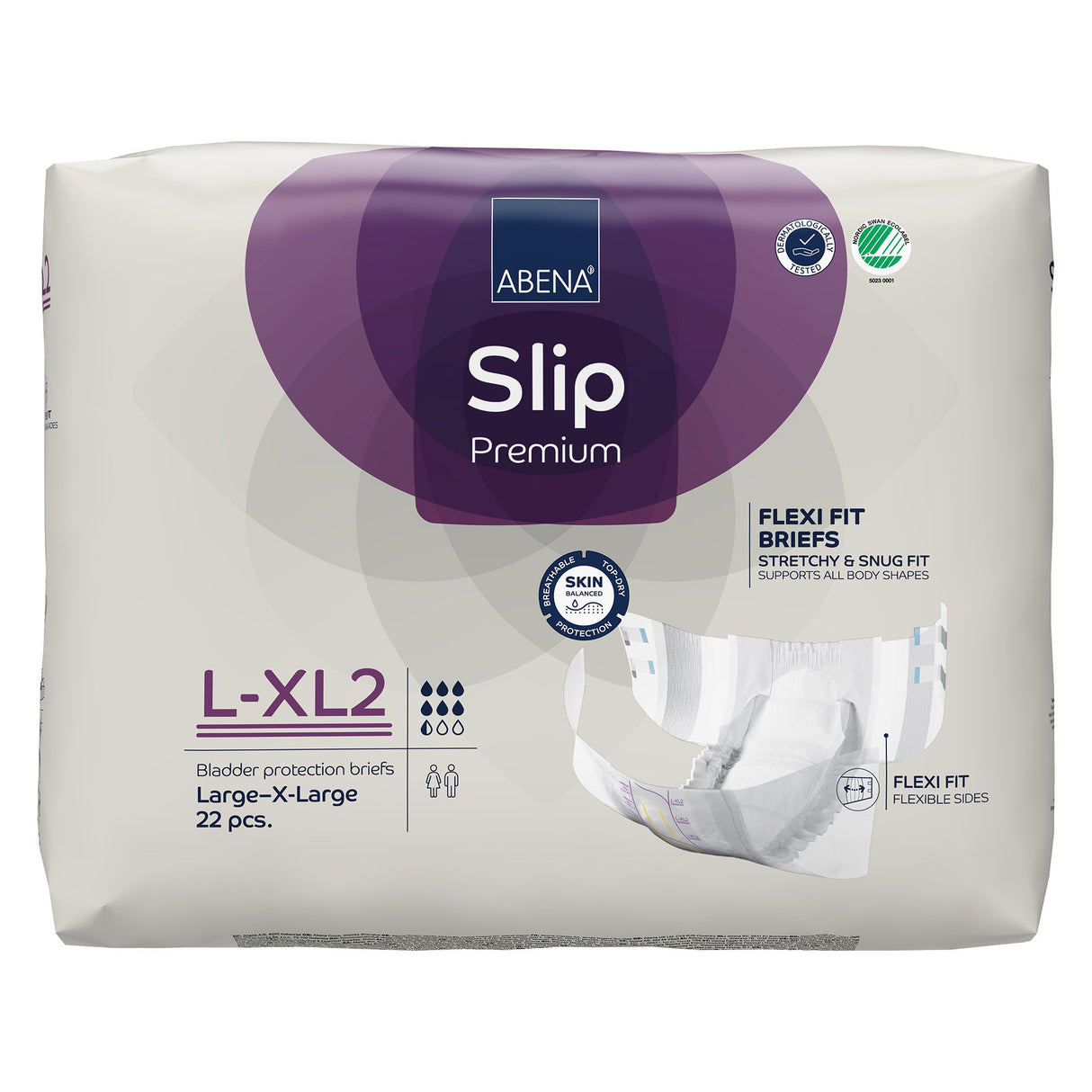 Unisex Adult Incontinence Brief Abena Slip Flexi Fit Large / X-Large Disposable Heavy Absorbency - BeHope
