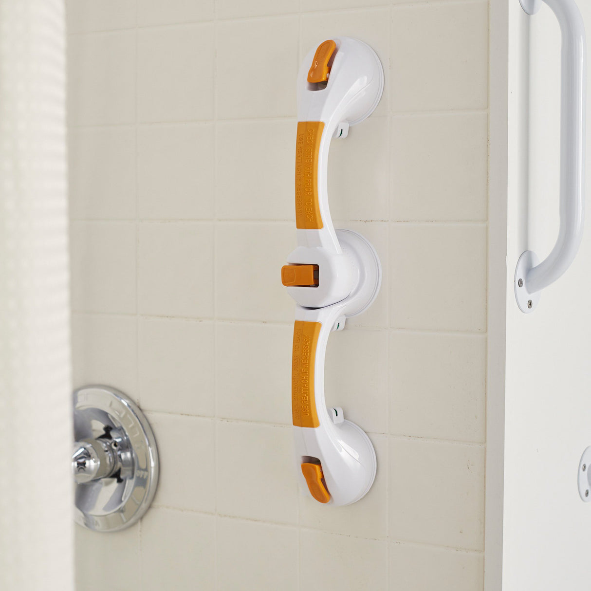 Rotating Suction-Cup Grab Bar McKesson White / Yellow Plastic - BeHope