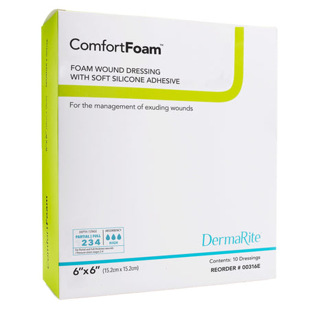 Foam Dressing ComfortFoam™ Border 6 X 6 Inch With Border Waterproof Backing Silicone Adhesive Square Sterile - BeHope
