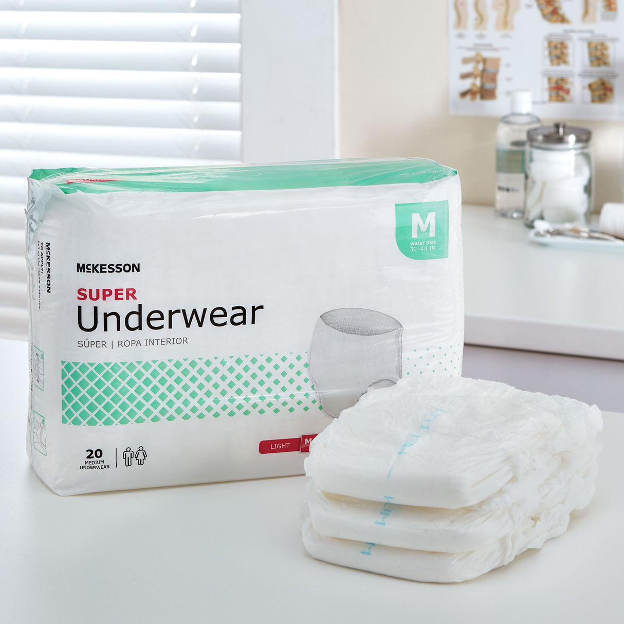 Unisex Adult Absorbent Underwear McKesson Pull On with Tear Away Seams Medium Disposable Moderate Absorbency - BeHope