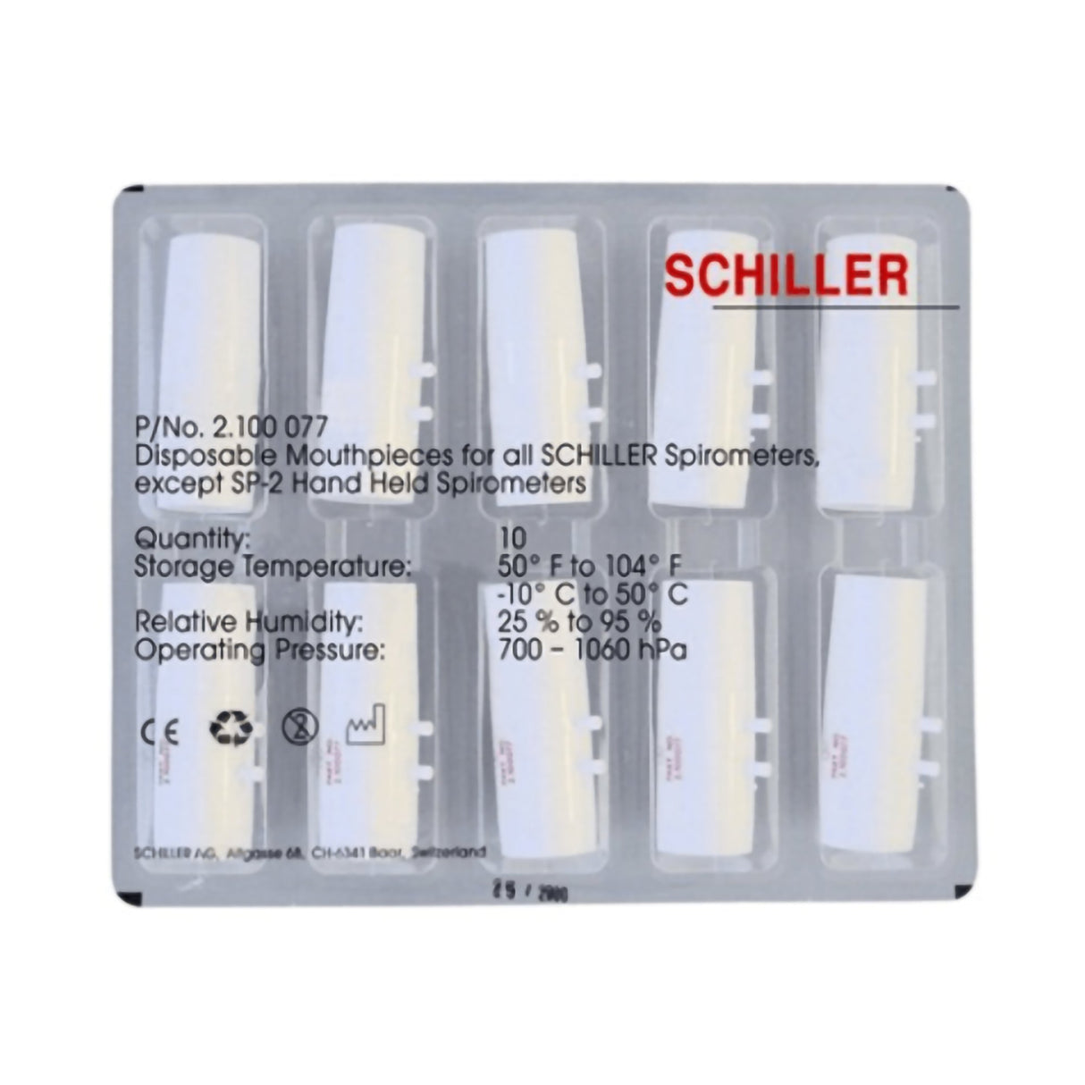 Schiller Single-Use Mouthpiece for SP-150 and SP-250 Spirometers - BeHope